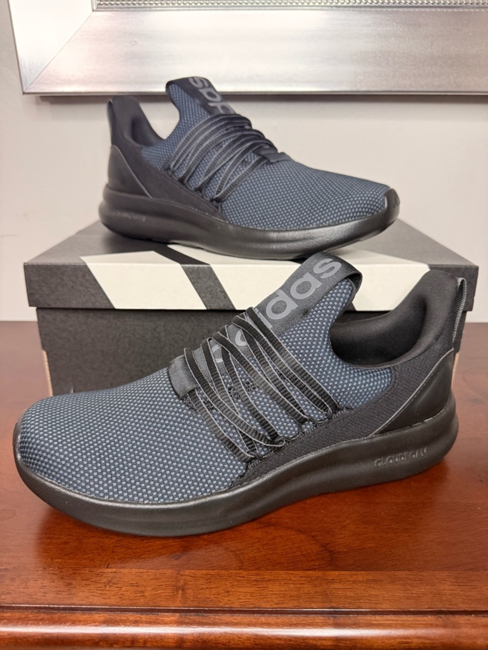 adidas Men's Lite Racer Adapt 7.0 Slip-On Sneakers - Black/ Gray size 10 New